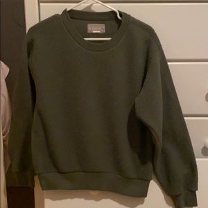 Everlane ReNew Oversized Fleece Sweatshirt Green S